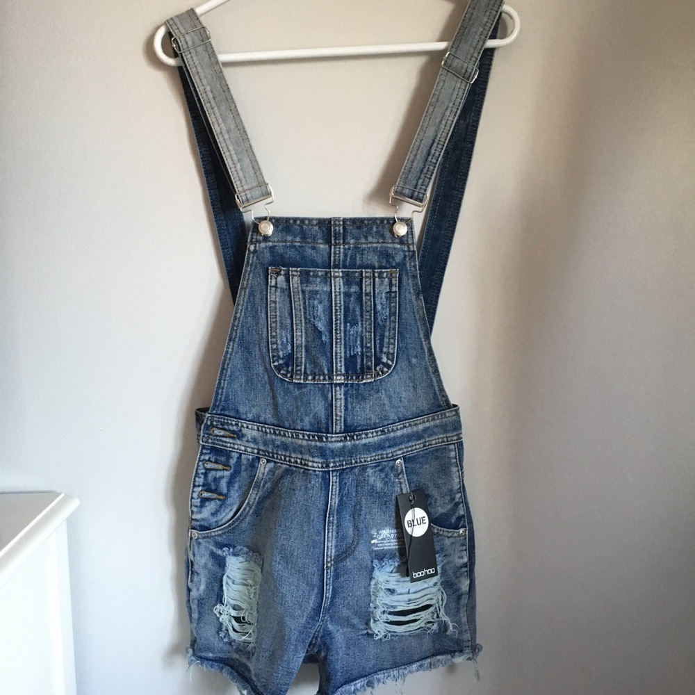 Brand new jean short overalls